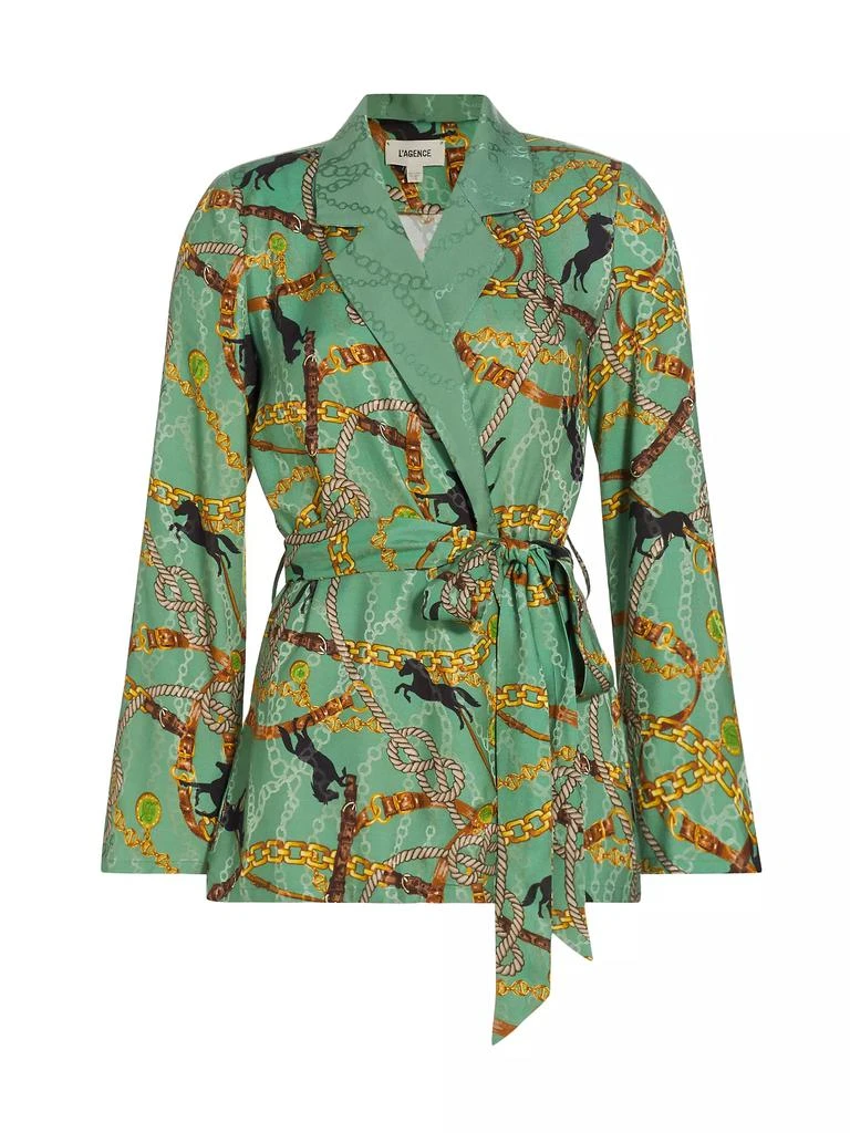 商品L'Agence|Ciara Status Print Robe Blouse,价格¥1180,第1张图片