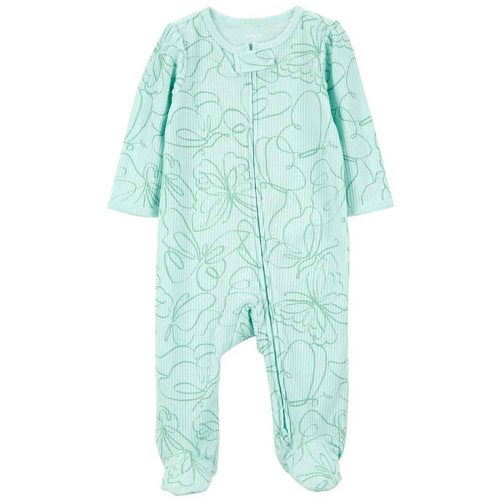 商品Carter's|Baby Girls Printed Zip Up Cotton Blend Sleep and Play,价格¥80,第1张图片