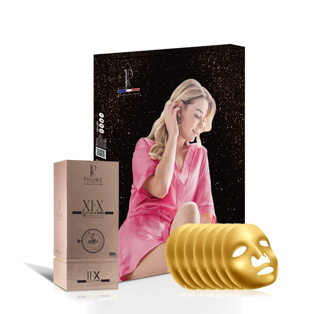 商品Predire Paris|Renewal Infrared LED Face/Body Device w/ Oxygen & Vitamin Infused Gold Masks-Pink Robe,价格¥1102,第1张图片