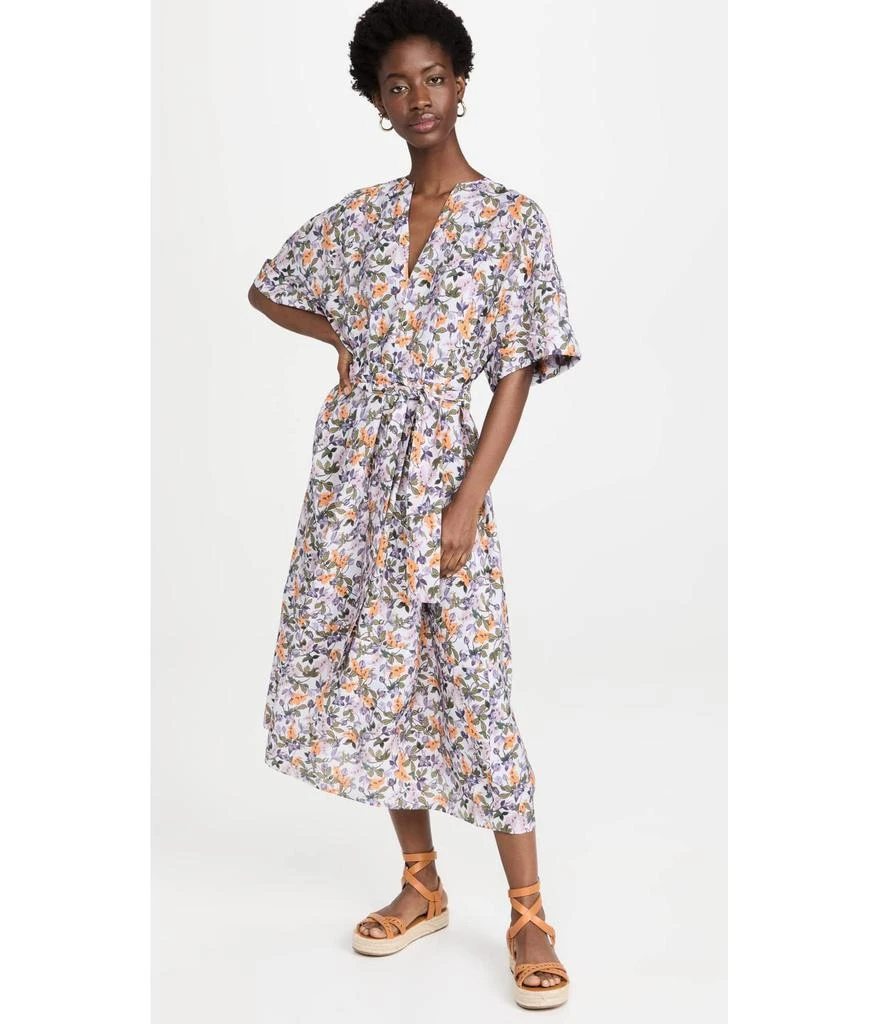 商品Vince|Wisteria Vine Cuffed Short Sleeve V-Neck Dress,价格¥1819,第2张图片详细描述