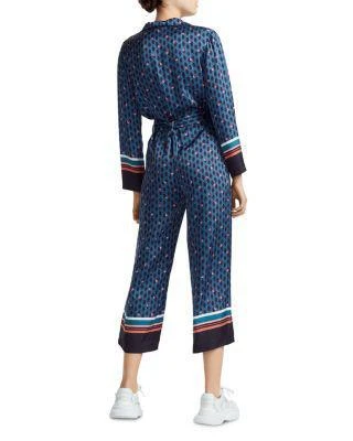 商品Maje|Prestone Printed Cropped Wide-Leg Jumpsuit 连体裤,价格¥1231,第2张图片详细描述