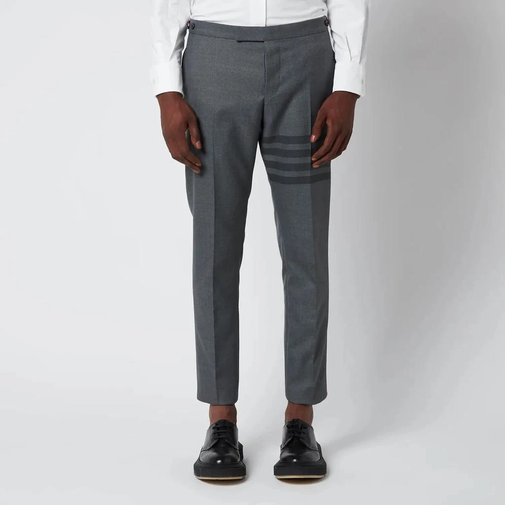 商品Thom Browne|Thom Browne Men's Low Rise Skinny Side Tab Trousers - Medium Grey,价格¥2855,第1张图片