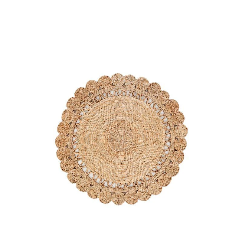商品KORISSA|Jute Flower Placemat Set Of 2,价格¥412,第2张图片详细描述