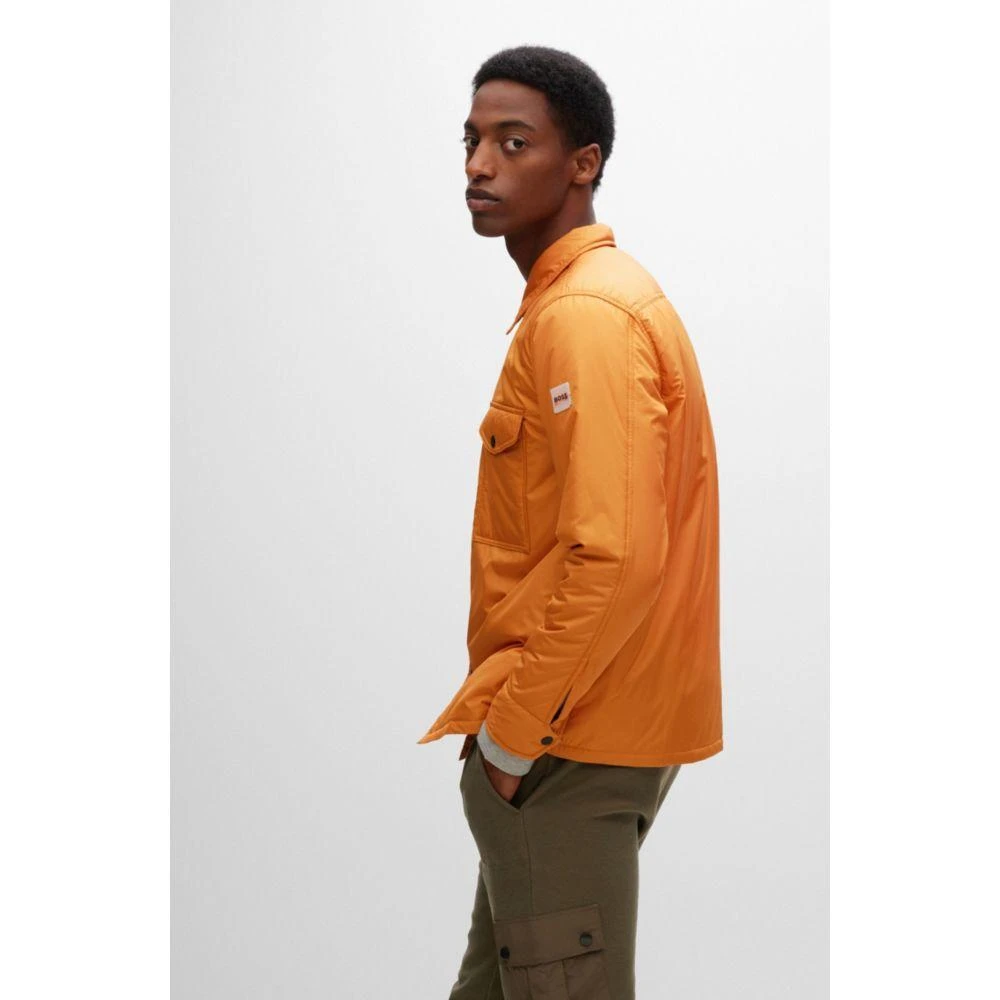 商品Hugo Boss|Water-repellent oversize-fit overshirt with rubberized logo,价格¥1382,第2张图片详细描述