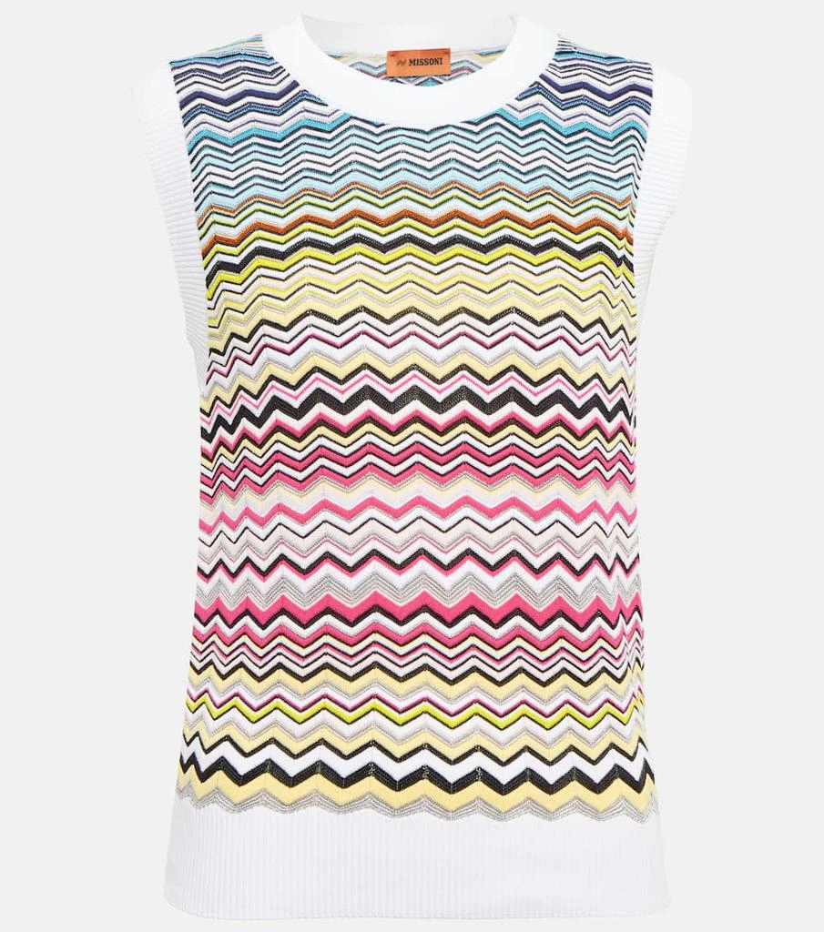 商品Missoni|锯齿图案针织棉质混纺背心,价格¥5266,第1张图片