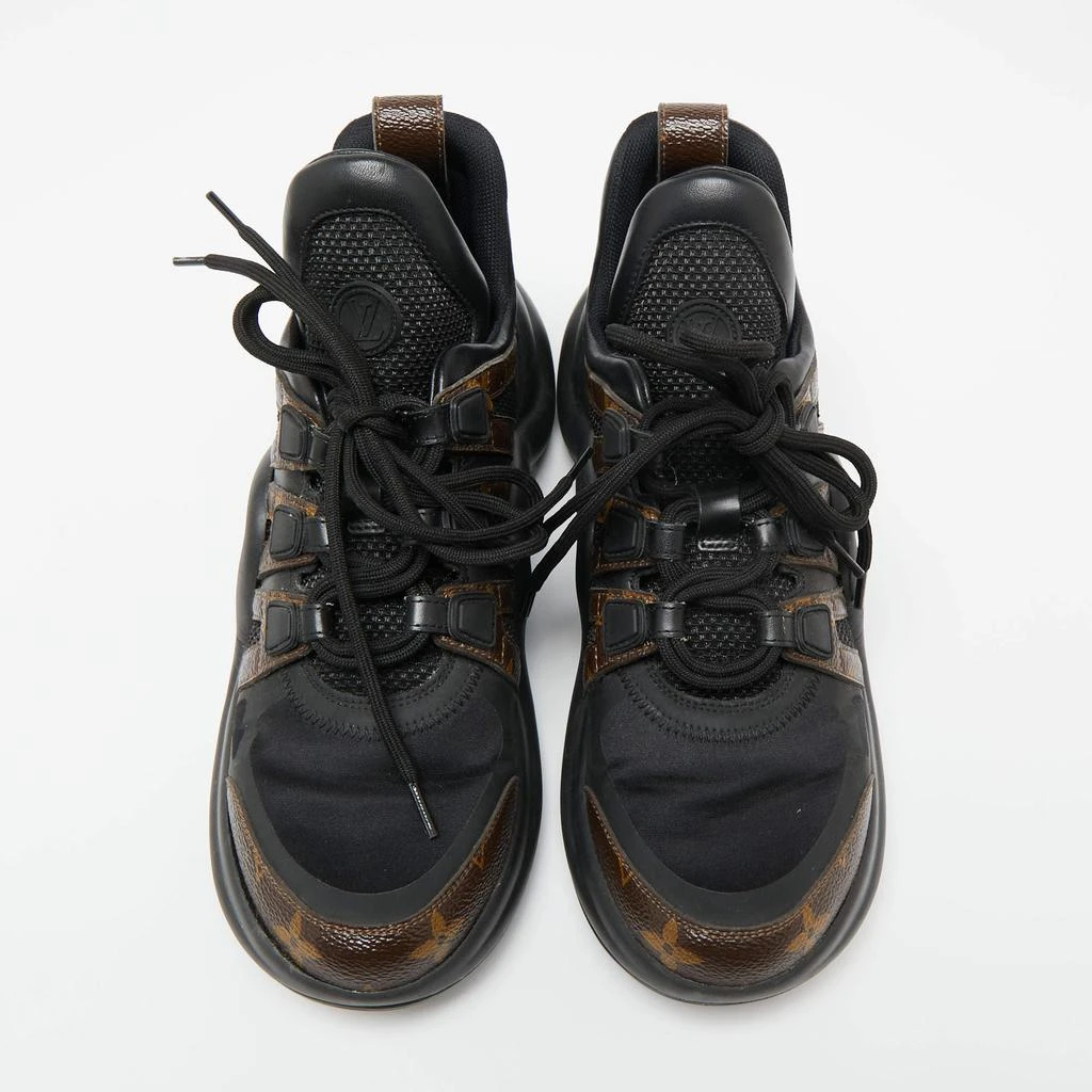 商品[二手商品] Louis Vuitton|Louis Vuitton Brown/Black Leather And Monogram Canvas LV Archlight  Sneakers Size 37.5,价格¥5808,第3张图片详细描述