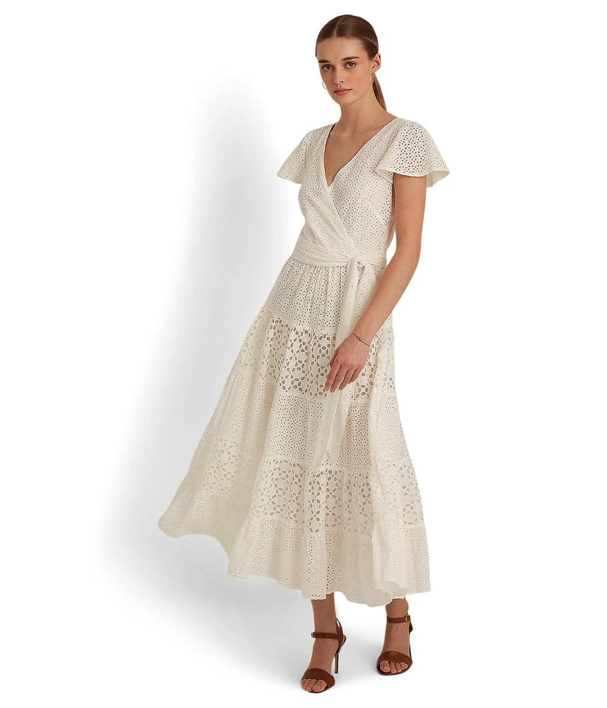 商品Ralph Lauren|Cotton Eyelet Midi Dress,价格¥859,第1张图片