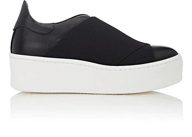 商品Barneys New York|Elastic-Detail Leather Platform Sneakers,价格¥1333,第1张图片