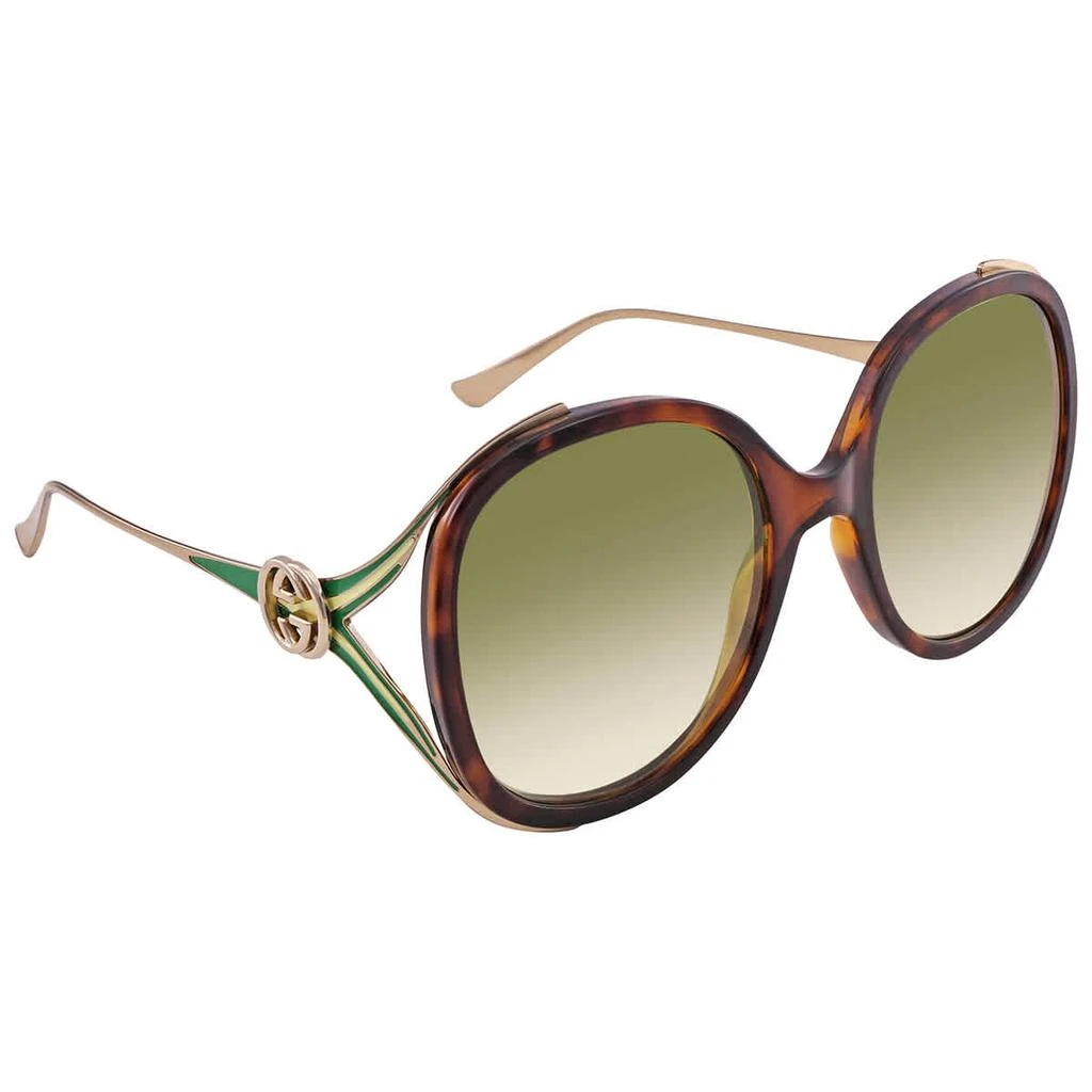 商品Gucci|Gradient Green Butterfly Ladies Sunglasses GG0226S 006 56,价格¥1053,第3张图片详细描述