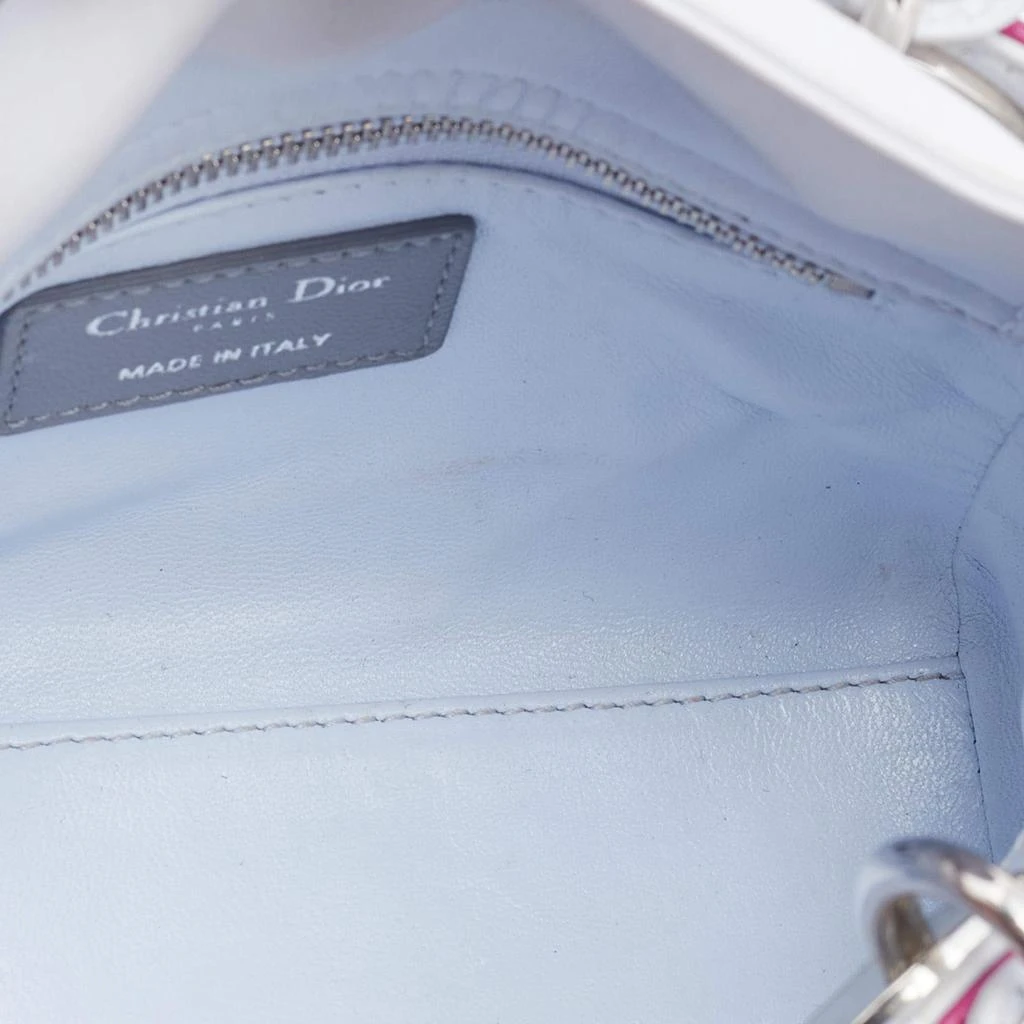 Dior Pink/Grey Cannage Leather Mini Lady Dior Tote 商品