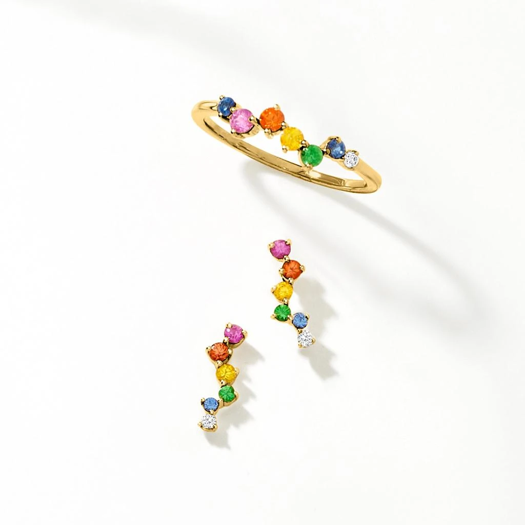 商品Ross-Simons|Ross-Simons Multi-Gemstone Ring With Diamond Accent in 14kt Yellow Gold,价格¥1580,第4张图片详细描述