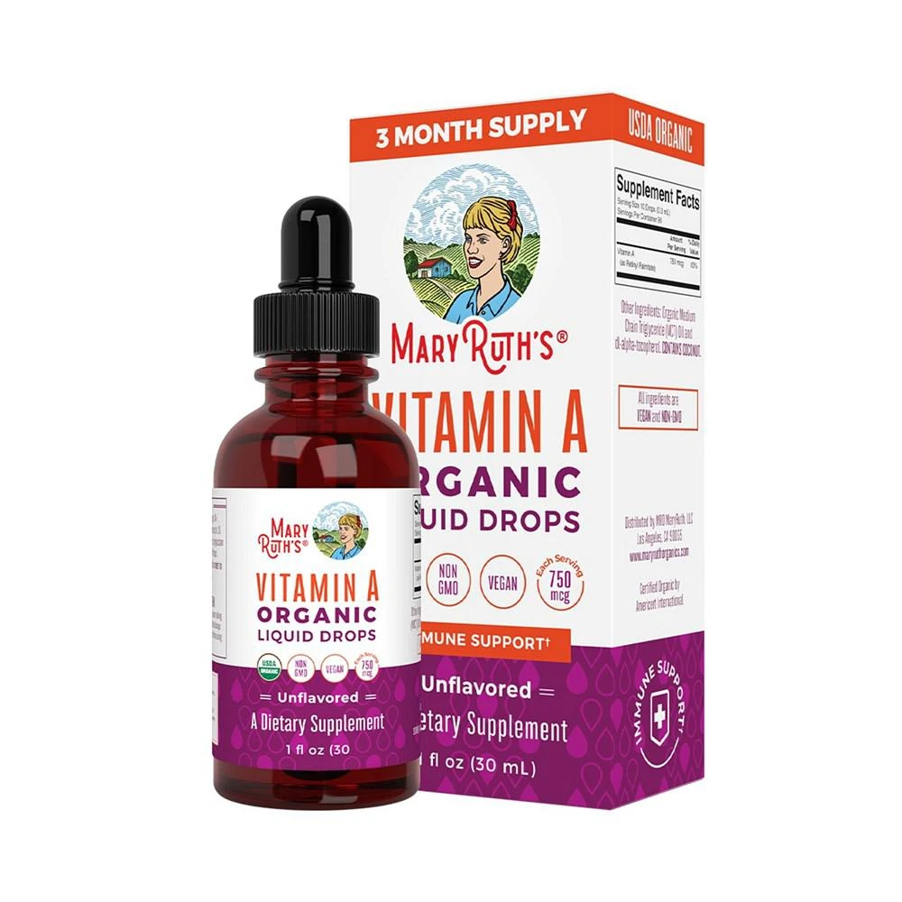 商品MaryRuth Organics|Organic Vitamin A Liquid Drops, (SF, 1oz),价格¥164,第1张图片