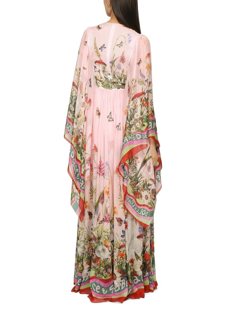 商品Dolce & Gabbana|长款兔子印花雪纺连衣裙,价格¥31080,第5张图片详细描述