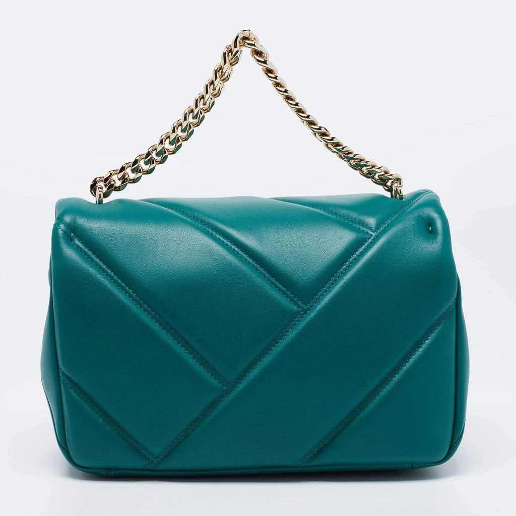 商品[二手商品] BVLGARI|Bvlgari Green Quilted Leather Small Serpenti Cabochon Crossbody Bag,价格¥16348,第4张图片详细描述