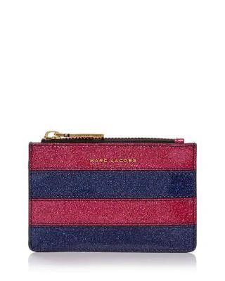 商品Marc Jacobs|Glitter Stripe Top Zip Leather Wallet,价格¥303,第1张图片