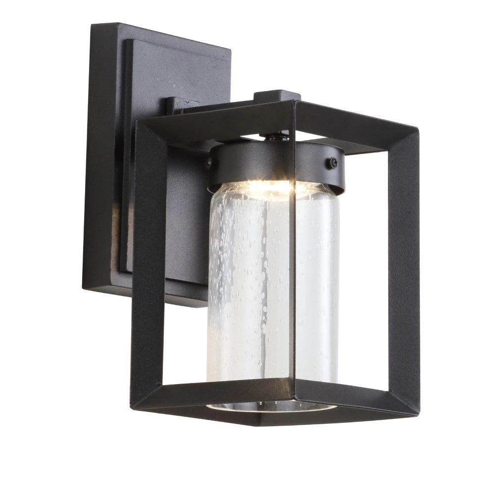 商品JONATHAN Y|Nate 6.75" Outdoor Modern Cube Bubble Glass/Metal Integrated LED Wall Sconce,价格¥629,第2张图片详细描述