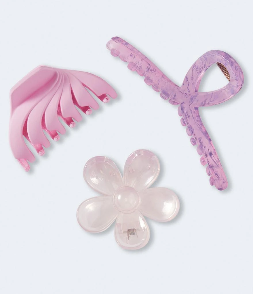 商品Aeropostale|Aeropostale Loop & Flower Hair Clip 3-Pack,价格¥23,第1张图片