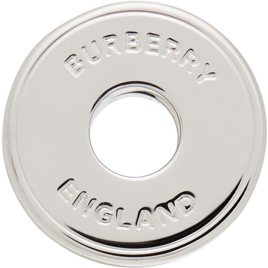 商品Burberry|Silver Round Logo Earrings,价格¥1860,第1张图片
