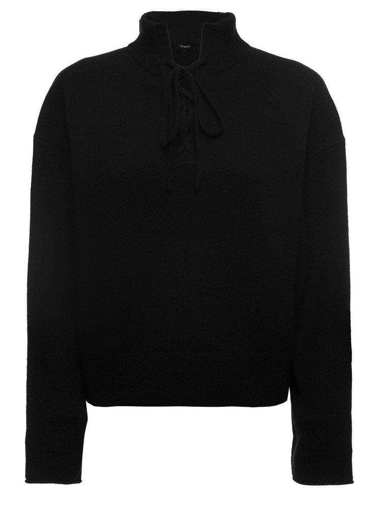 Theory Lace-Up Detailed Long-Sleeved Jumper商品第1张图片规格展示