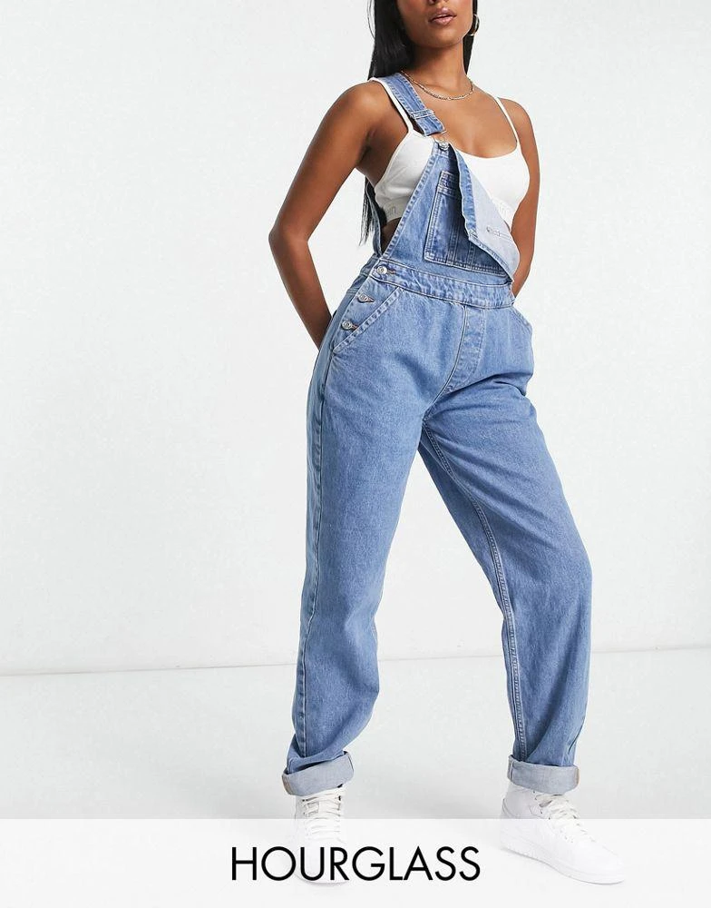 商品ASOS|ASOS DESIGN Hourglass 'Original' denim dungarees in midwash,价格¥433,第1张图片