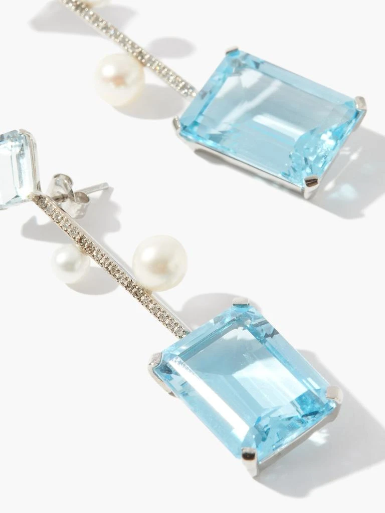 商品MATEO|Diamond, pearl, topaz & 14kt white gold earrings,价格¥26863,第3张图片详细描述