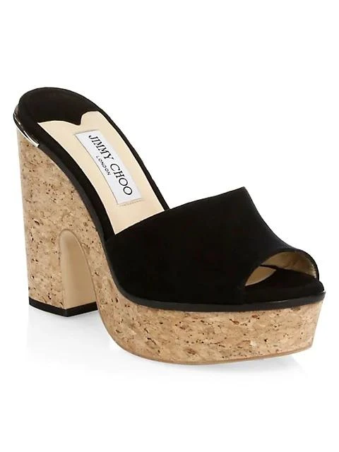 商品Jimmy Choo|DeeDee Suede Platform Mules,价格¥1424,第2张图片详细描述