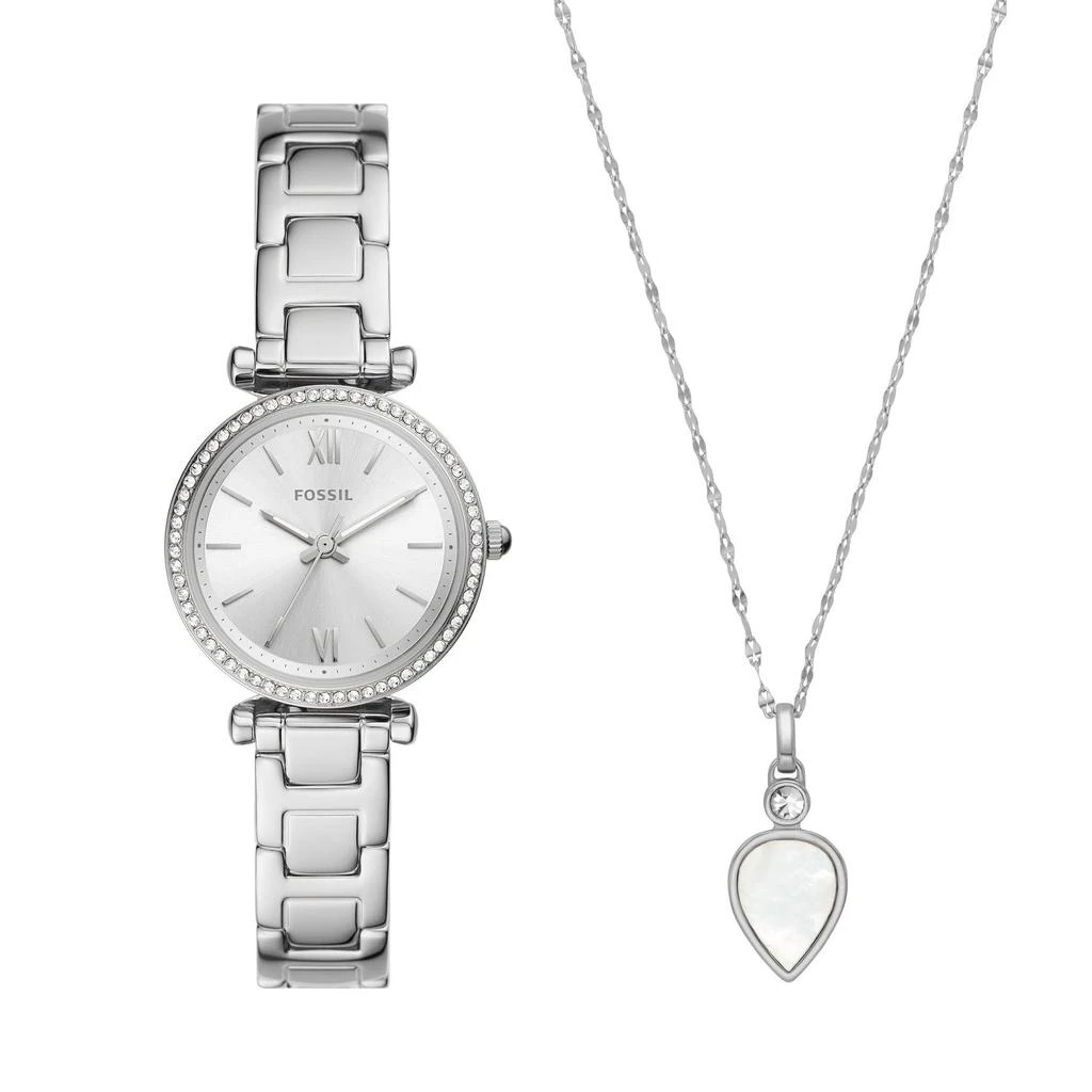 商品Fossil|Carlie Watch and Charm Gift Set - ES5250SET,价格¥566,第1张图片