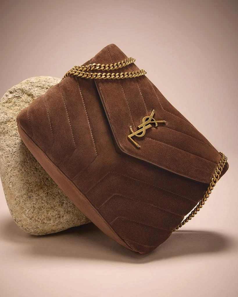 商品Yves Saint Laurent|Loulou Small YSL Shoulder Bag in Quilted Suede,价格¥24814,第2张图片详细描述