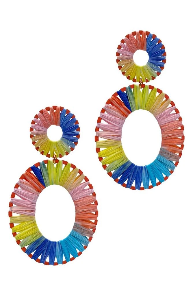 商品ADORNIA|Oval Colorful Thread Drop Earrings,价格¥149,第1张图片