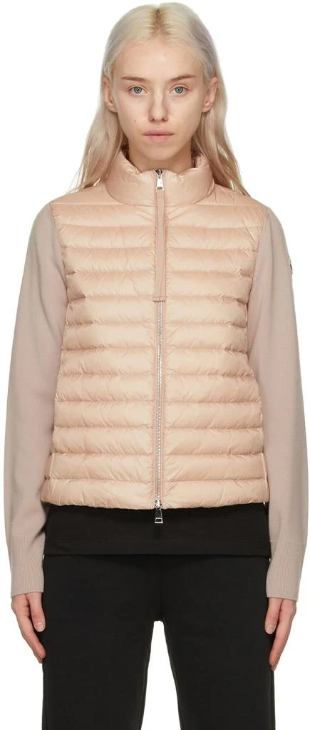 商品Moncler|Pink Down Cardigan Jacket,价格¥7425,第1张图片