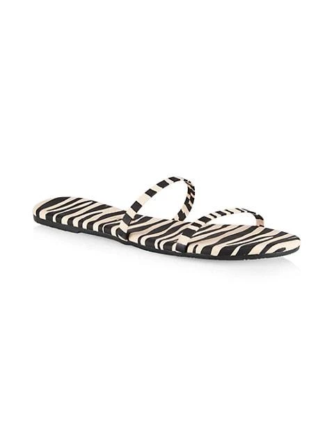 商品Tkees|Gemma Zebra-Print Leather Slides,价格¥282,第2张图片详细描述