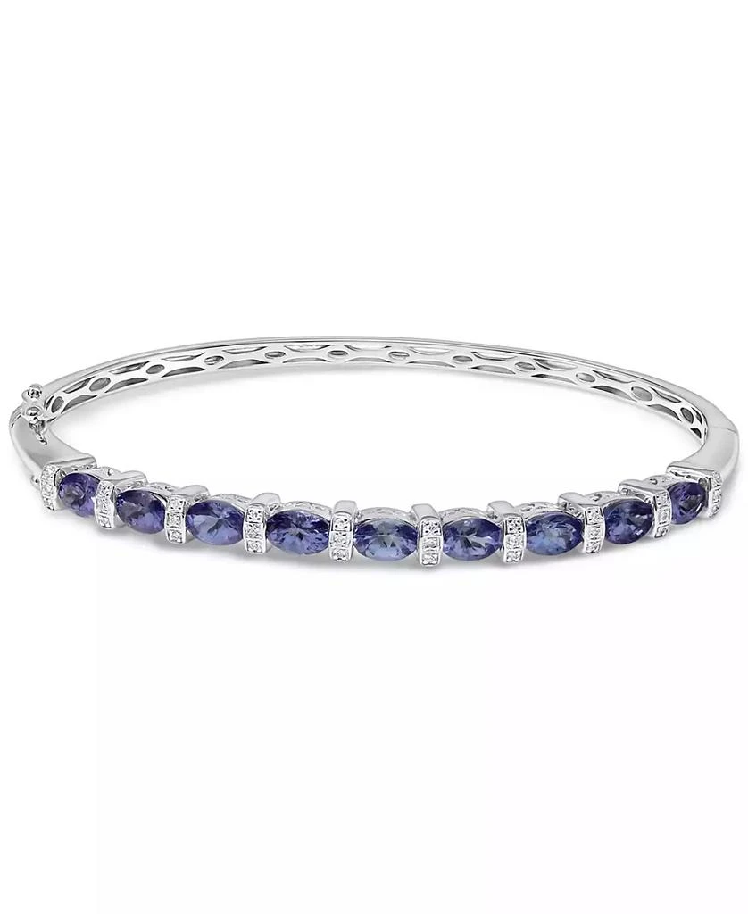 商品Macy's|Tanzanite (4 ct. t.w.) & Diamond (1/10 ct. t.w.) Bangle Bracelet in Sterling Silver,价格¥2914,第2张图片详细描述