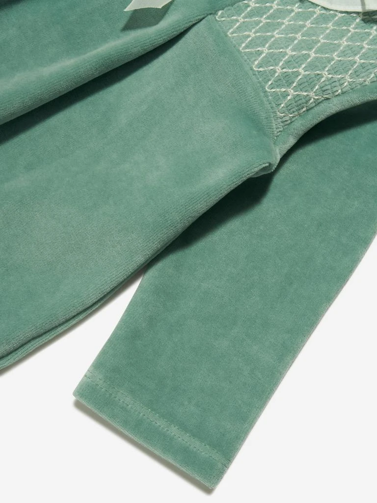 商品Paz Rodriguez|Paz Rodriguez Baby Girls Velour Babygrow in Green,价格¥299,第4张图片详细描述