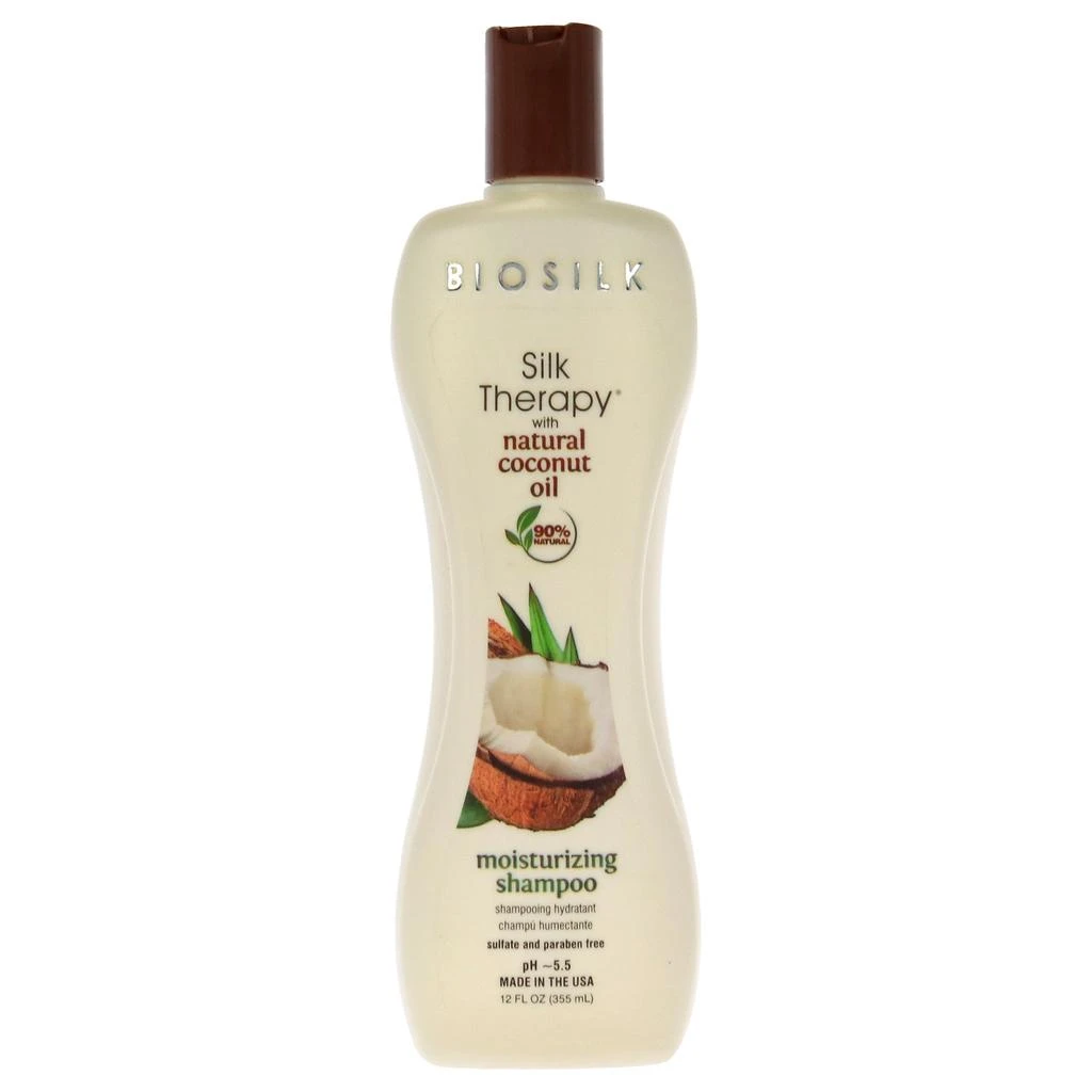 商品Biosilk|Silk Therapy with Organic Coconut Oil Moisturizing Shampoo by Biosilk for Unisex - 12 oz Shampoo,价格¥195,第1张图片