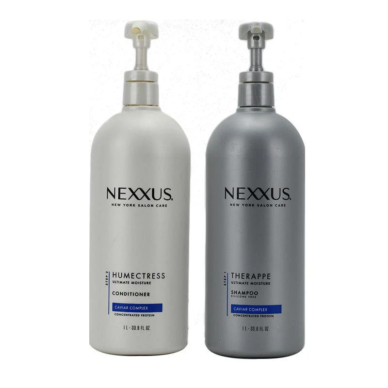 商品Nexxus|美国直邮Nexxus鱼子酱弹性蛋白滋养保湿洗发水1L+护发素1L套装,价格¥316,第1张图片