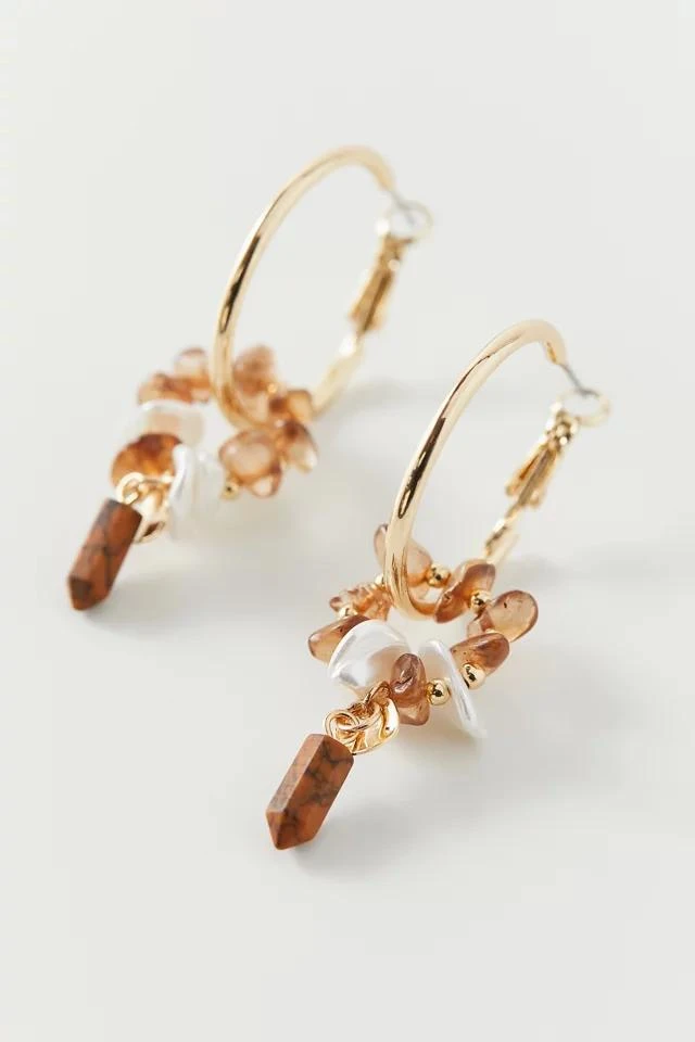 商品Urban Outfitters|Mazzy Stone Charm Hoop Earring,价格¥38,第1张图片