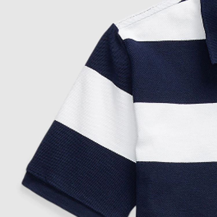 商品[国内直发] Ralph Lauren|SS24 小马刺绣条纹休闲短袖Polo衫T恤 深蓝色 儿童款,价格¥664,第5张图片详细描述