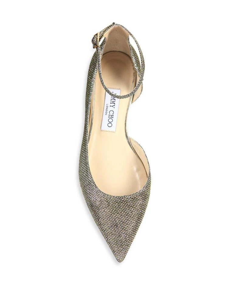 商品Jimmy Choo|Lucy Lame Glitter Ankle-Strap Flats,价格¥1949,第4张图片详细描述