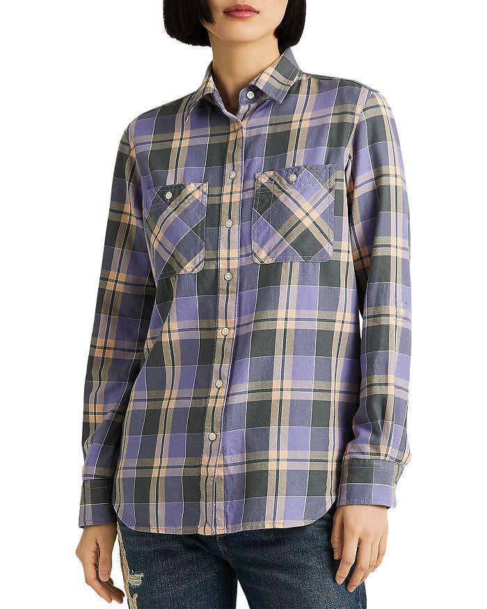 商品Ralph Lauren|Plaid Button Front Shirt,价格¥376,第3张图片详细描述