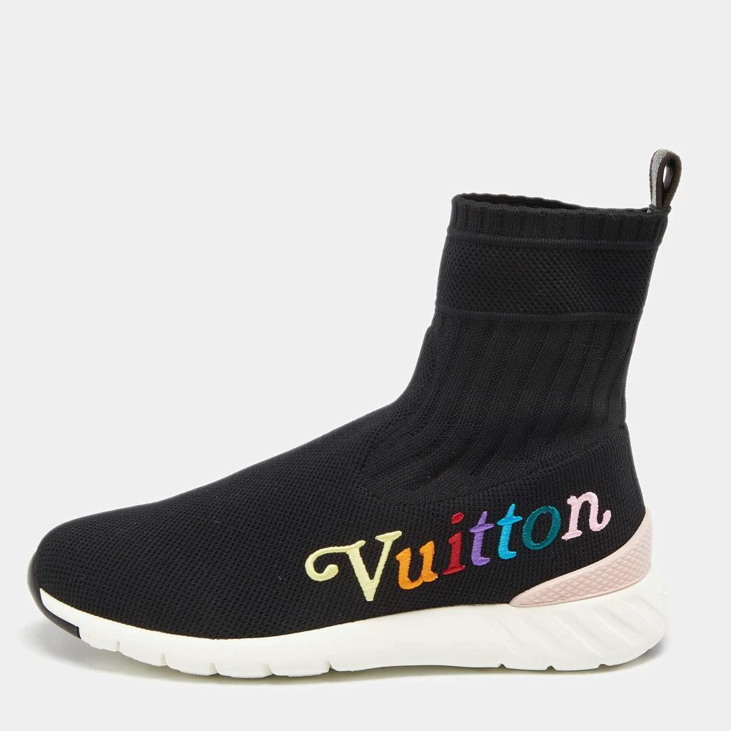 商品[二手商品] Louis Vuitton|Louis Vuitton Black Knit Fabric Aftergame High-Top Sneakers Size 36,价格¥3259,第1张图片