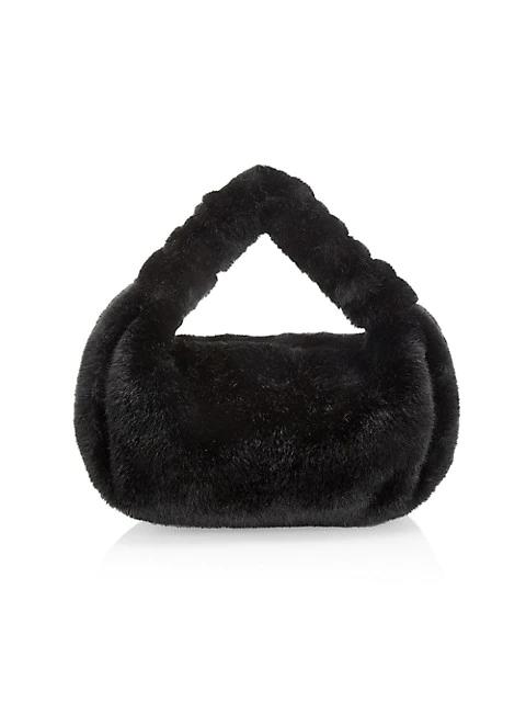 Small Scrunchie Faux Fur Top Handle Bag商品第1张图片规格展示