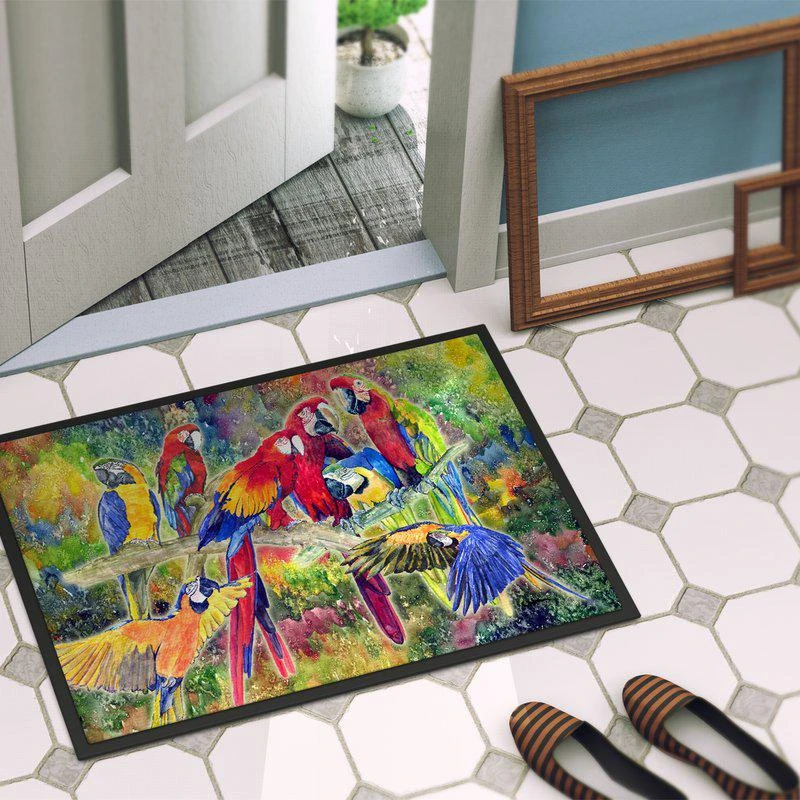 商品Caroline's Treasures|24 in x 36 in Parrot  Parrot Head Door Mat Indoor/Outdoor,价格¥314,第2张图片详细描述