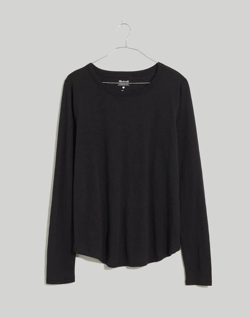商品Madewell|Whisper Cotton Rib-Crewneck Long-Sleeve Tee,价格¥157,第5张图片详细描述