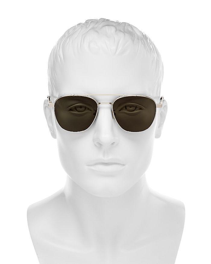 商品Yves Saint Laurent|Men's Brow Bar Aviator Sunglasses, 55mm,价格¥3073,第4张图片详细描述