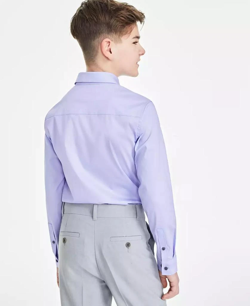 商品Calvin Klein|Big Boys Long Sleeve Stretch Solid Poplin Shirt,价格¥178,第2张图片详细描述