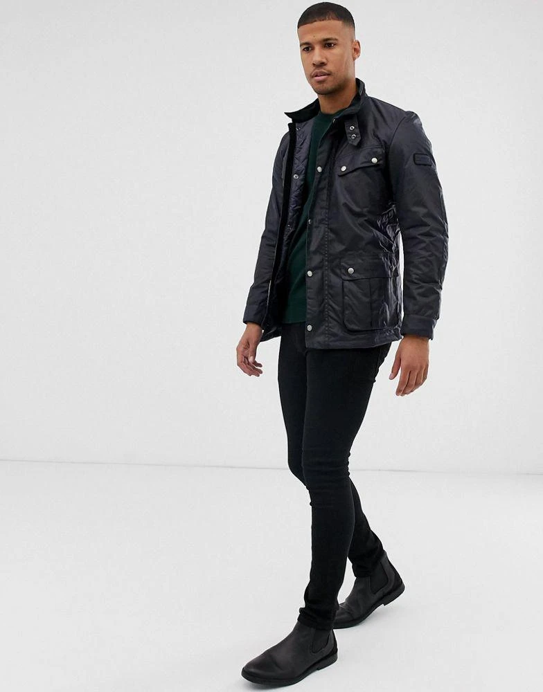 商品Barbour|Barbour International Duke slim fit wax jacket navy,价格¥1075,第4张图片详细描述