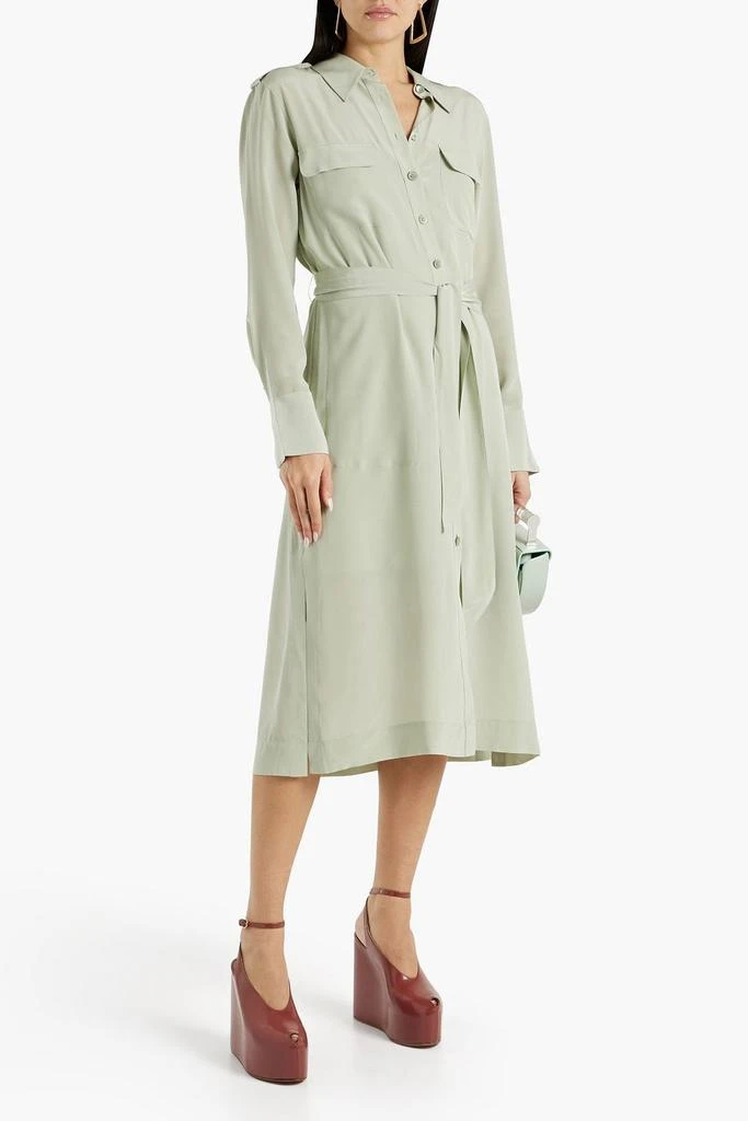 商品Equipment|Zelie belted washed-silk midi shirt dress,价格¥1042,第2张图片详细描述