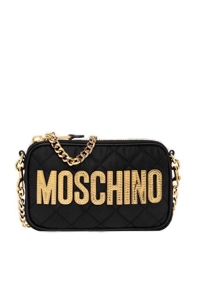商品Moschino|Moschino Quilted Logo Patch Zipped Crossbody Bag,价格¥2375,第1张图片