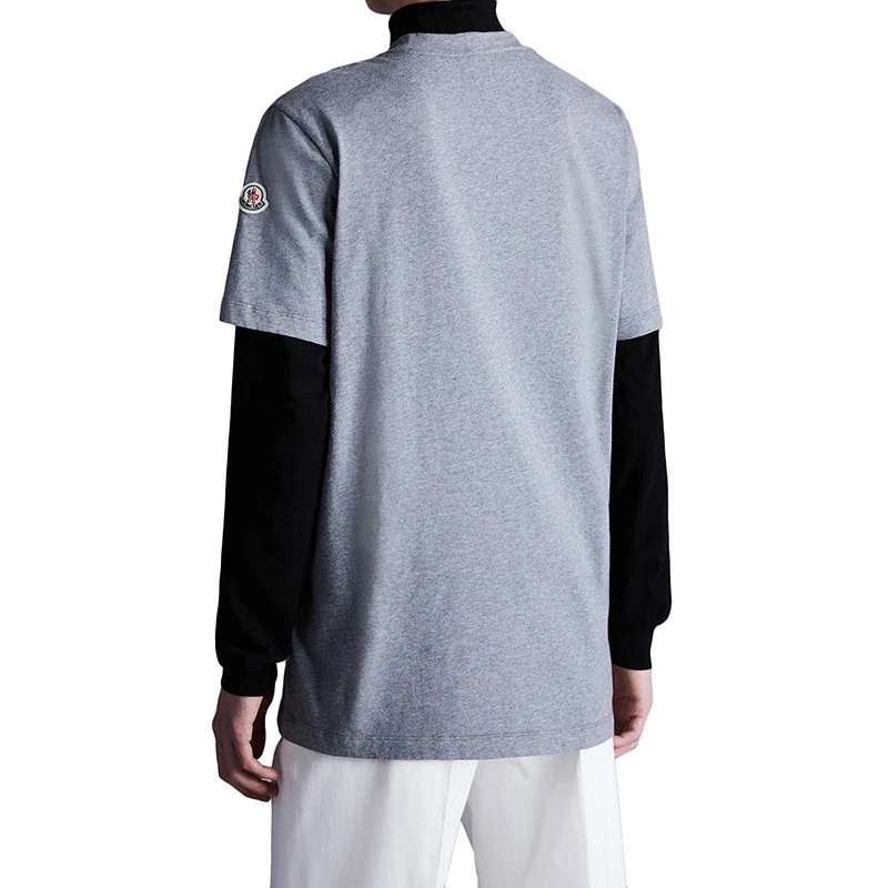 商品Moncler|【预售3-7天】Moncler/蒙克莱 22年秋冬新款 男士希瑟深灰色纯棉印花图案短袖T恤H20918C000068390T920,价格¥1830,第6张图片详细描述