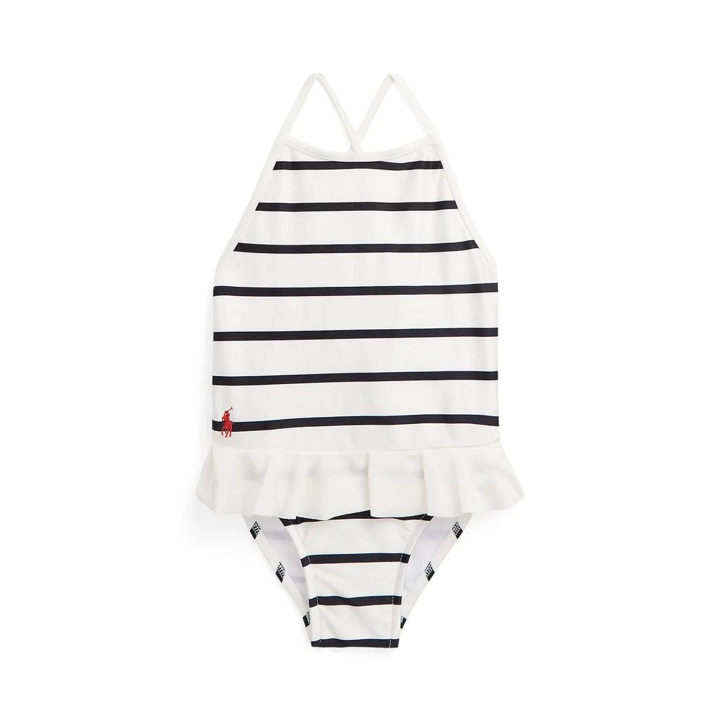 商品Ralph Lauren|Striped Ruffled One-Piece Swimsuit (Infant),价格¥360,第1张图片